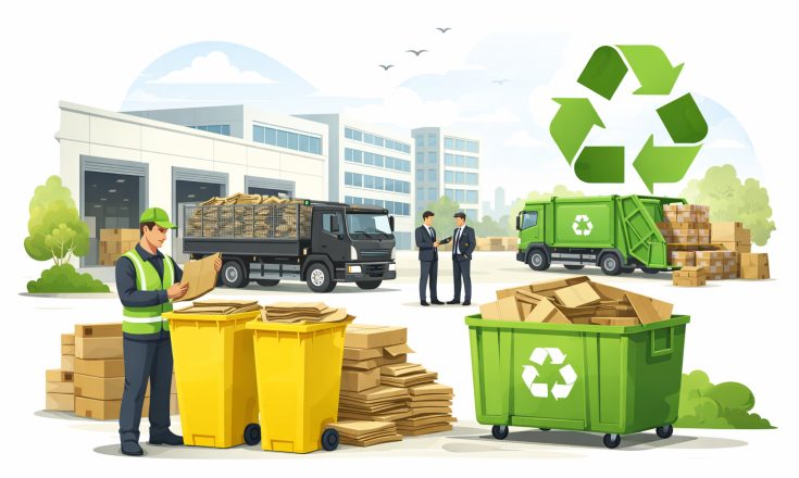 centru colectare hartie carton, colectare hartie carton, reciclare carton, deseuri carton, reciclare hartie, gestionare ambalaje, eficienta operationala, organizare spatiu
