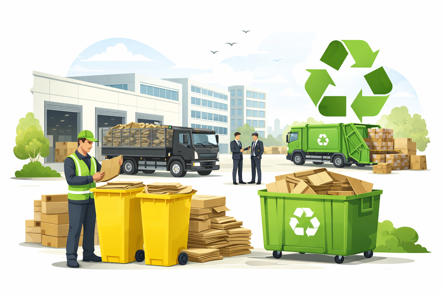 centru colectare hartie carton, colectare hartie carton, reciclare carton, deseuri carton, reciclare hartie, gestionare ambalaje, eficienta operationala, organizare spatiu